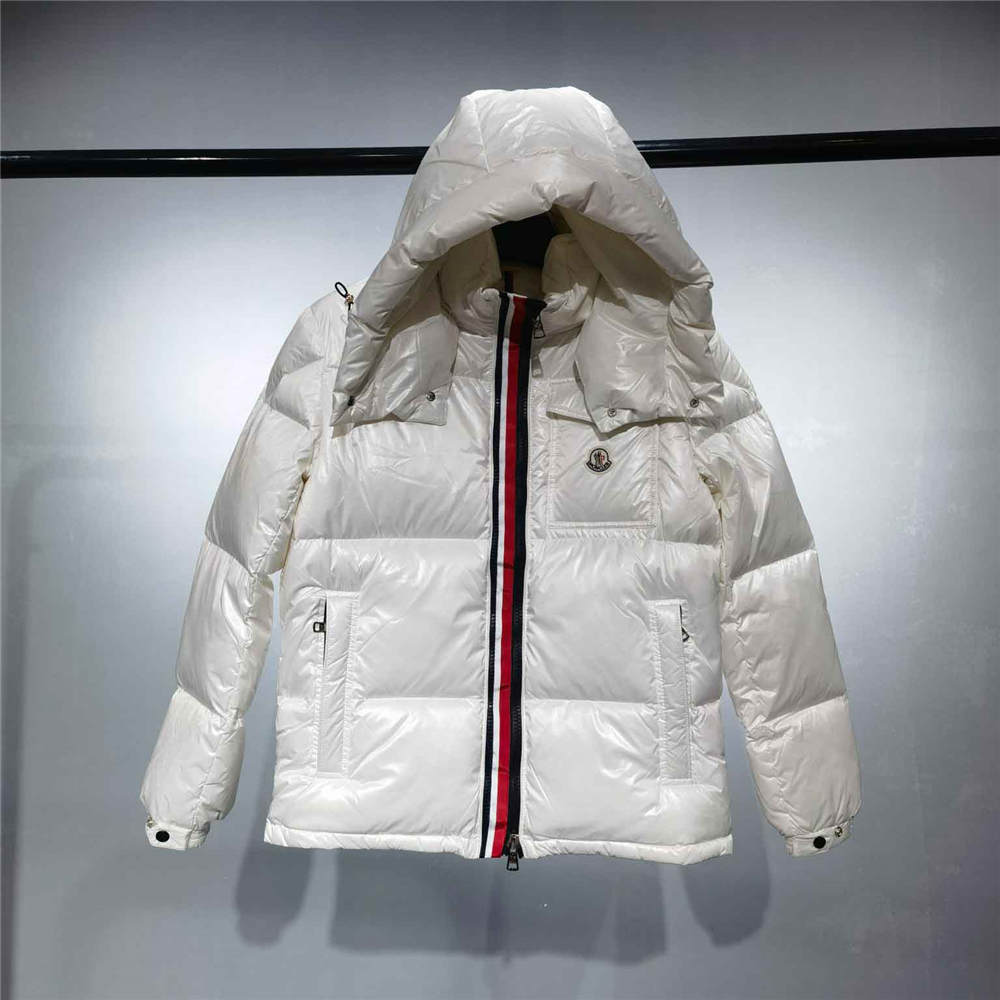 Moncler Montbeliard Three-color webbing down jacket White [2021101505 ...