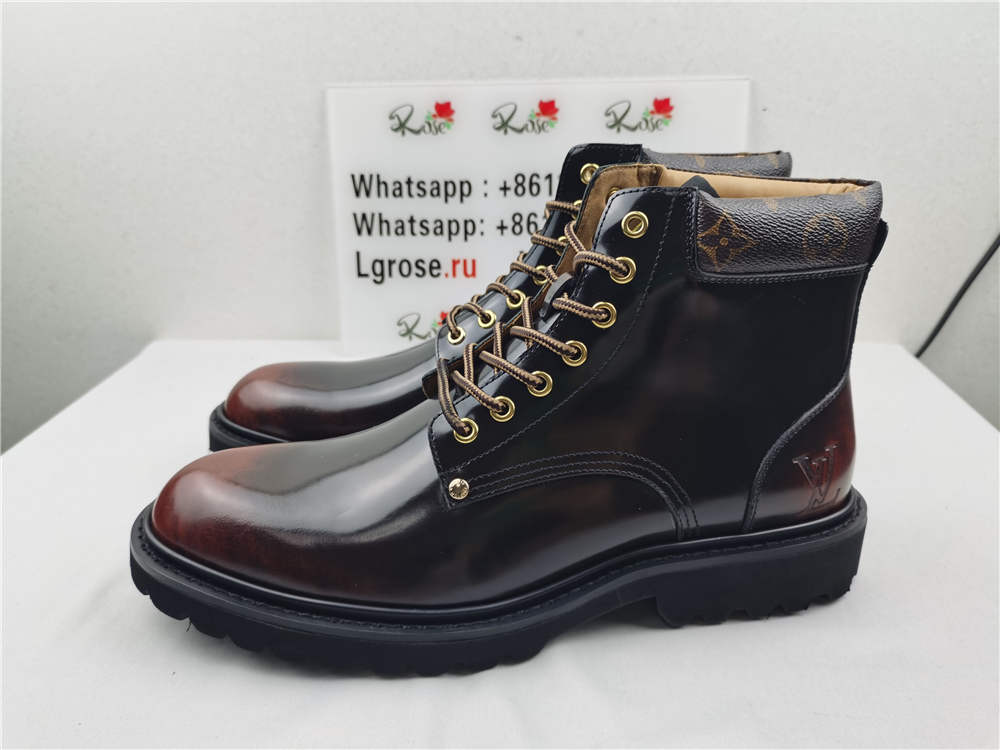 LV Monogram Street Style Leather Logo Engineer Boots